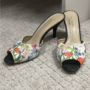Talbots Floral Open-Toe Heels - Multicolor